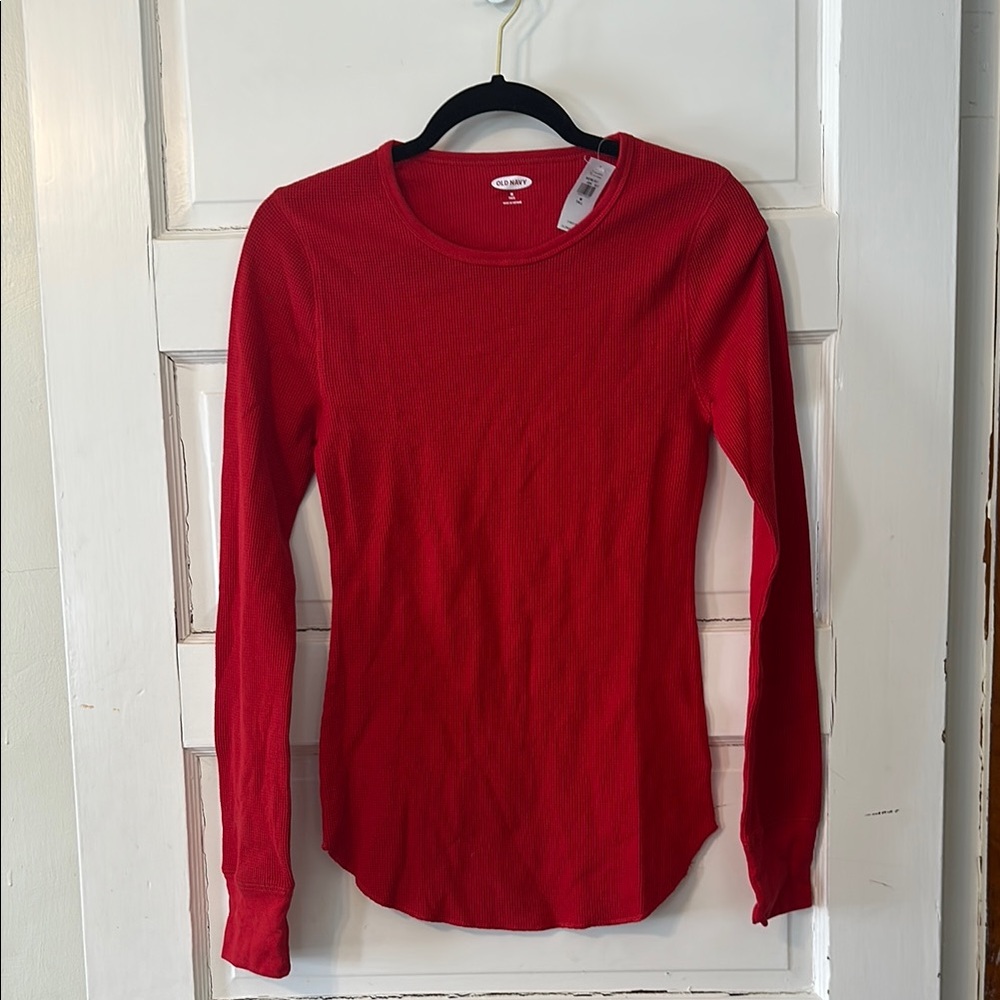 Women's Red Long Sleeve Top